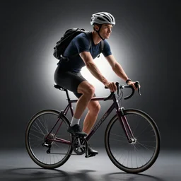 A portrait of a man riding a bicycle in space, backlight, volumetric lighting, detailed, trending on artstation, 8k, octane render