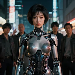 photo portrait of a japanese cyborg femme fatale, future tokyo, film noir, high detail, intricate detail, golden ratio, cinematic lighting, ghost in the shell, night, by sachin teng and sergey kolesov and ruan jia and heng z and wlop. beautiful, scifi, fantasy, hyper detailed, octane render, trending on artstation