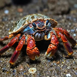 Hermit crab with a curly mustache