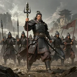 The invincible army lead by Sun Tzu, fantasy art