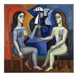 john dee's plan for world war 3 in the style of guernica by picasso, elizabeth 1 colour palette