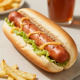 a picture of a hot dog but it's a hamburger