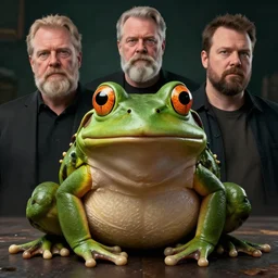hyperrealistic mixed media image of a bullfrog info wars alex jones, stunning 3 d render inspired art by greg rutkowski and xiang duan and thomas eakes, perfect symmetry, hyper realistic texture, realistic, highly detailed attributes and atmosphere, dim volumetric cinematic lighting, 8 k octane detailed render, post - processing, masterpiece,