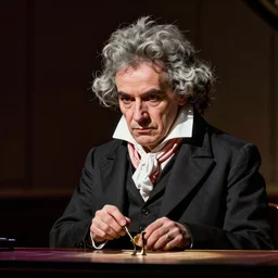 photograph of ludwig van beethoven playing on stage in woodstock