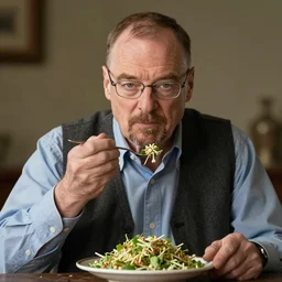 walter white eating alfalfa, photography,