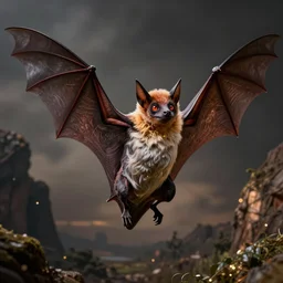 a flying fox bat dressed in drag, hyper detailed, dramatic lighting, cgsociety, realistic, hyper detailed, insane details, intricate, dramatic lighting, hypermaximalist, golden ratio, rule of thirds, octane render, weta digital, micro details, ultra wide angle, artstation trending, 8 k,