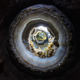 photograph by behance, instagram, art station, gamer magazine and national geographic of inside a beautiful geode. mesmerising gopro footage