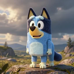 Hyper realistic Bluey dog