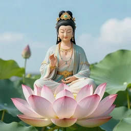 official avatar of lotus and sky, 4 k realistic photo