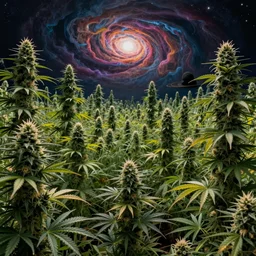 the cannabis garden at the end of the universe, trippy, mind - bending, tom whalen, mark ryden, chip zdarsky, art station