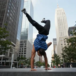 darius from league of legends doing parkour in a big city