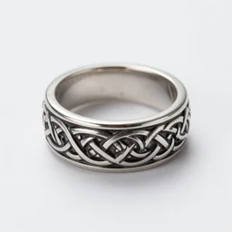 perfect studio photography of a celtic ring on a white surface