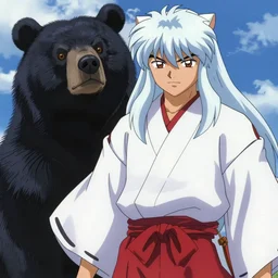 movie still from Rurouni Kenshin, 2012, cinematic, Takeru Satoh replaced with asian black bear, epic