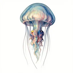vintage biology illustration of an alien jellyfish