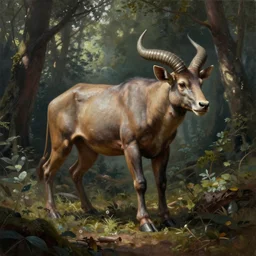 hyper realistic painting of a sentaur in the forest