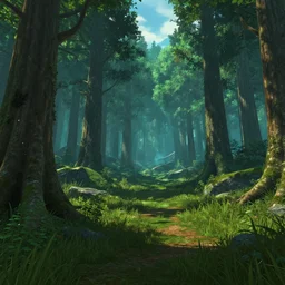 mmo realm, digital art, forest, 4 k