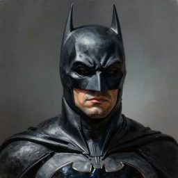 an ultra - realistic head and shoulders portrait painting of batman with his cowl on in the style of alex ross. 4 k. ultra - realistic. highly detailed. dark fantasy. epic lighting.