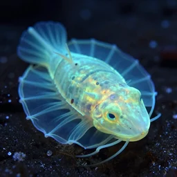 bioluminescent deep sea creature, 8k photo, award winning