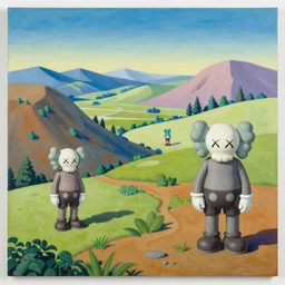 generative art lanscape by shusei nagaoka, kaws, david rudnick, airbrush on canvas, pastell colours, cell shaded, 8 k