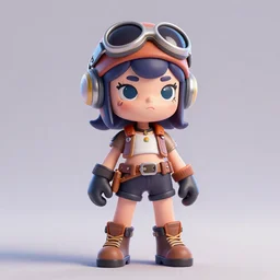 a punky girl as a space fighter punk rock pilot stylized cartoon cg render