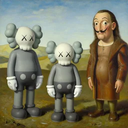3 d landscape by kaws, peter tarka, james jean and salvador dali and shusei nagaoka, oil on canvas, surrealism, neoclassicism, renaissance, hyper realistic, cell shaded, 8 k