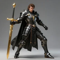 beautiful fantasy god walton goggins, black plate - armor, golden gladius, intricate details, elegant, ultra realistic, wide angle, powerful pose, gothic style artifacts, highly detailed, unreal engine, octane render