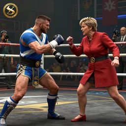 Ultra HD Mortal Combat 9 screenshot of first Minister Nicola Sturgeon fighting for Scotland against conservative Mp Liz Truss in battle rendered in unreal engine, trending on art station, masterpiece