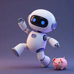product photo of a futuristic confused lost cute robot pet, asymmetric flowing dancing pose minimalistic cute, by artgerm and greg rutkowski and marc newson and zaha hadid, alphonse mucha, samsung apple webcam, matte glossy materials, neon, otter puppy pig. three quarter view, volumetric light, detailed, octane render, midsommar