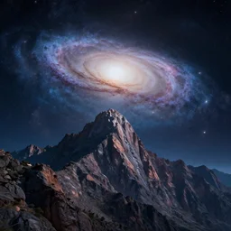 vertical, mountains, limit, universe, galaxy, upwards, realistic, highly detailed, cinematic