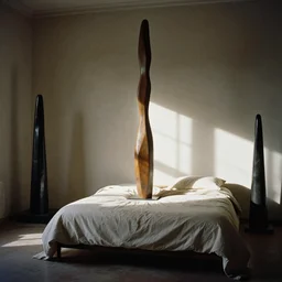 A bedroom designed by Constantin Brancusi, 35mm film, long shot