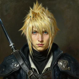 A Frontal portrait of a final fantasy 14 character. A painting by Norman Rockwell.