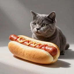 hot dog but it's a cat