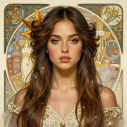 a portrait of ana de armas, urban motifs, intricate, elegant, highly detailed, digital painting, trending on artstation, concept art, smooth sharp focus, illustration, art by artgerm and greg rutkowski alphonse mucha
