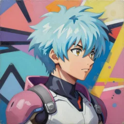 greg manchess portrait painting of rei ayanami from neon genesis as overwatch character, medium shot, asymmetrical, profile picture, organic painting, sunny day, matte painting, bold shapes, hard edges, street art, trending on artstation, by huang guangjian and gil elvgren and james ryman and jeffrey jones