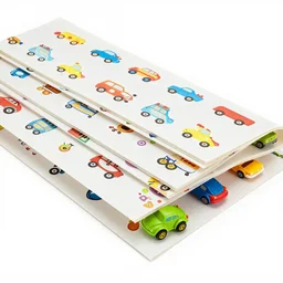 plastic toys wallpaper packing white background