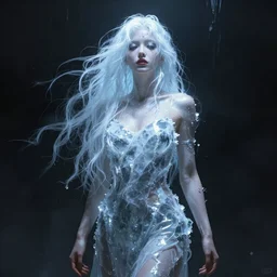 ice queen, darkwave, darksynth, concept art, sharp, digital matte painting, art by luis royo, greg rutkowski, wlop, dramatic lighting, trending on artstation