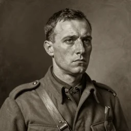 a detailed photorealistic sepia - toned color portrait painting of a 1 9 1 7 worried clean - shaven british lieutenant in field gear in north arabia, ultra realistic, intricate details, atmospheric, dark, brooding, highly detailed, by clyde caldwell