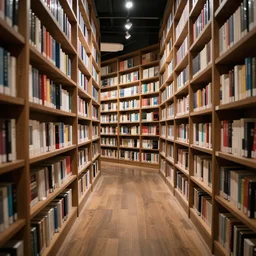 infinite tunnel made of curved bookshelfs, leica summilux 3 5 mm f / 1. 4,