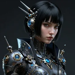 jet black haired cyberpunk girl, dramatic lighting, ultra realistic, intricate details, the fifth element artifacts, highly detailed by peter mohrbacher, allen williams, hajime sorayama, wayne barlowe, boris vallejo, aaron horkey, gaston bussiere,