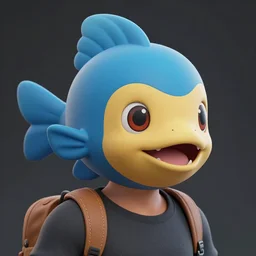a man with a magikarp as a head, highly detailed, 8k