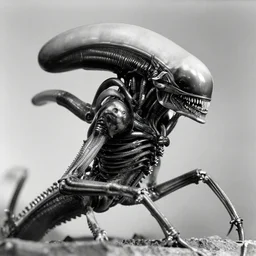 old black and white photo, 1 9 1 3, depicting a xenomorph from the movie aliens rampaging through the bustling streets of toronto, historical record