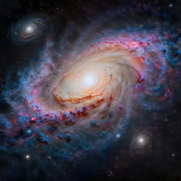 an oil painting of hyper realistic galaxy colliding, colourful