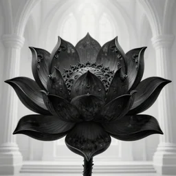 a beautiful and detailed illustration of a black lotus with fractal fibonaucci sequence petals, in the style of magic the gathering, highly detailed, digital painting, unholy union, white church background, god rays, volumetric lighting, octane render, 4 k resolution, trending on artstation, masterpiece, in a luminist baroque style