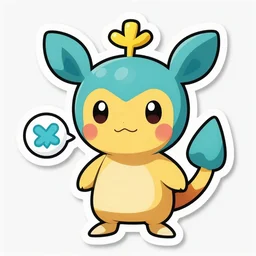cute miss mascot kyurem kyurem kyurem pokemon sticker art, cronobreaker, beeple game icon