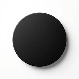 black circle on white