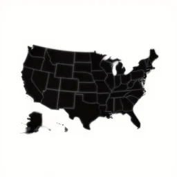 upside down map of the united states, minimalist svg