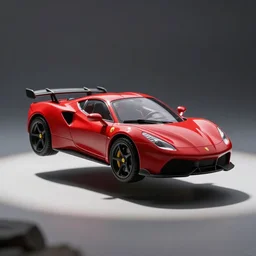 red sport flying hovercar supercar 35mm product photo