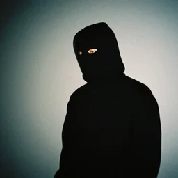 creepy photo found on the dark web, masked person in corner, in the style of 35mm flash photography, award winning photograph,