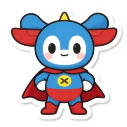 cute miss mascot scorplane scorplane gligar super hero sticker art, cronobreaker, beeple game icon