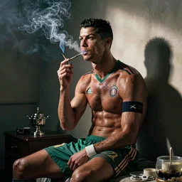 cristiano ronaldo smoking weed in his bedroom